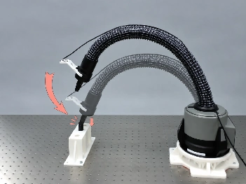 Feagine continuum robot peg insertion task setup