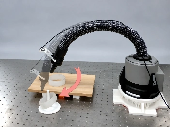 Feagine continuum robot ring placement task setup