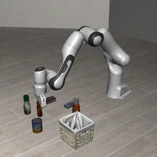 Franka source robot at grasp stage